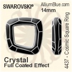 Swarovski Cosmic Square Ring Fancy Stone (4437) 14mm - Crystal (Full Coated Effect) Unfoiled