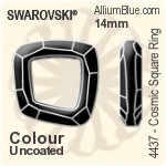 スワロフスキー Cosmic Square Ring ファンシーストーン (4437) 14mm - カラー（コーティングなし） 裏面にホイル無し