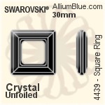 施华洛世奇 正方形 Ring 花式石 (4439) 20mm - 白色（半涂层） 无水银底