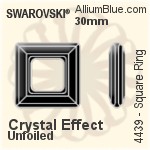 施華洛世奇 正方形 Ring 花式石 (4439) 30mm - 白色（半塗層） 無水銀底