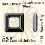 スワロフスキー Square Ring ファンシーストーン (4439) 30mm - カラー（ハーフ　コーティング） 裏面にホイル無し