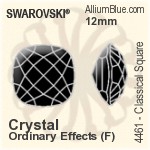 Swarovski Classical Square Fancy Stone (4461) 8mm - Crystal Effect With Platinum Foiling