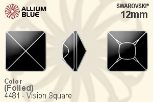 施華洛世奇 Vision 正方形 花式石 (4481) 12mm - 顏色 白金水銀底
