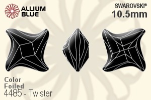 スワロフスキー Twister ファンシーストーン (4485) 10.5mm - カラー 裏面プラチナフォイル