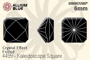 スワロフスキー Kaleidoscope Square ファンシーストーン (4499) 6mm - クリスタル エフェクト 裏面プラチナフォイル
