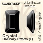 Swarovski Contour Baguette Fancy Stone (4505) 10x6mm - Crystal Effect With Platinum Foiling