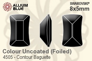 Swarovski Contour Baguette Fancy Stone (4505) 8x5mm - Colour (Uncoated) With Platinum Foiling