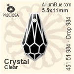 寶仕奧莎 機切尖底石 OPTIMA (431 11 111) SS20 - 透明白色 金箔底