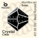 寶仕奧莎 機切串珠 Rondell (451 69 302) 4.7x5mm - 透明白色