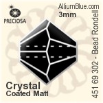 Preciosa プレシオサ MC マシーンカットビーズ Rondell (451 69 302) 2.4x3mm - Crystal (Coated Surface Effect)