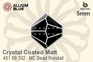 Preciosa MC Bead Rondell (451 69 302) 4.7x5mm - Crystal (Coated Surface Effect)