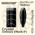 Swarovski Pure Baguette Fancy Stone (4524) 16x8mm - Crystal Effect Unfoiled