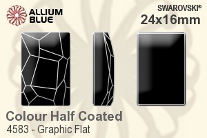 Swarovski Graphic Flat Fancy Stone (4583) 24x16mm - Colour (Half Coated) Unfoiled
