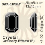 施华洛世奇 Octagon (TC) 花式石 (4610/2) 12x10mm - Crystal (Ordinary Effects) With Green Gold Foiling