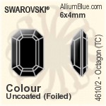スワロフスキー Octagon (TC) ファンシーストーン (4610/2) 10x8mm - カラー（コーティングなし） ゴールドフォイル