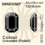 Swarovski Octagon (TC) Fancy Stone (4610/2) 12x10mm - Colour (Uncoated) With Green Gold Foiling