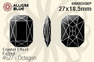 Swarovski Octagon Fancy Stone (4627) 27x18.5mm - Crystal Effect With Platinum Foiling