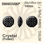 施華洛世奇 Solaris (局部磨砂) 花式石 (4678/G) 23mm - 白色（半塗層） 白金水銀底