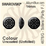 施华洛世奇 Solaris (局部磨砂) 花式石 (4678/G) 14mm - 白色（半涂层） 白金水银底