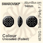 施华洛世奇 Solaris (局部磨砂) 花式石 (4678/G) 14mm - 透明白色 白金水银底