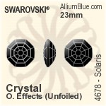 Swarovski XILION Chaton (1028) 25mm - Clear Crystal With Platinum Foiling