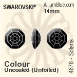 施華洛世奇 Solaris 花式石 (4678) 14mm - 顏色 白金水銀底
