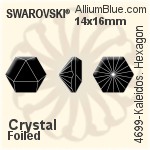 Swarovski Kaleidoscope Hexagon Fancy Stone (4699) 14x16mm - Clear Crystal With Platinum Foiling