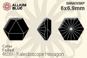 Swarovski Kaleidoscope Hexagon Fancy Stone (4699) 6x6.9mm - Color With Platinum Foiling