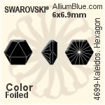 スワロフスキー Kaleidoscope Hexagon ファンシーストーン (4699) 9.4x10.8mm - クリスタル エフェクト 裏面プラチナフォイル