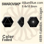 スワロフスキー Kaleidoscope Hexagon ファンシーストーン (4699) 9.4x10.8mm - カラー 裏面プラチナフォイル