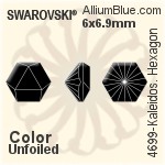 スワロフスキー Kaleidoscope Hexagon ファンシーストーン (4699) 6x6.9mm - カラー 裏面にホイル無し