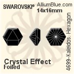 Swarovski Kaleidoscope Hexagon Fancy Stone (4699) 14x16mm - Crystal Effect With Platinum Foiling
