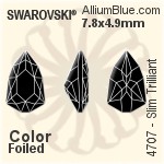 施華洛世奇 Slim Trilliant 花式石 (4707) 7.8x4.9mm - 顏色 白金水銀底