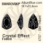 Swarovski Slim Trilliant Fancy Stone (4707) 13.6x8.6mm - Color With Platinum Foiling