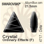 スワロフスキー Delta ファンシーストーン (4717) 15.5mm - クリスタル 裏面プラチナフォイル