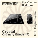 スワロフスキー Graphic Trapeze ファンシーストーン (4719) 26x12mm - クリスタル プラチナフォイル