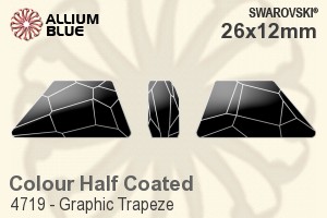 スワロフスキー Graphic Trapeze ファンシーストーン (4719) 26x12mm - カラー（ハーフ　コーティング） 裏面にホイル無し