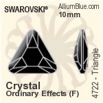 Swarovski Triangle Fancy Stone (4722) 10mm - Crystal (Ordinary Effects) With Platinum Foiling