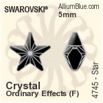 スワロフスキー Star ファンシーストーン (4745) 5mm - クリスタル エフェクト 裏面プラチナフォイル