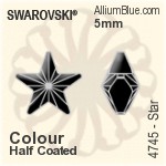 Swarovski Star Fancy Stone (4745) 5mm - Color (Half Coated) Unfoiled