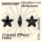 スワロフスキー Starbloom ファンシーストーン (4754) 18x18.5mm - クリスタル エフェクト 裏面プラチナフォイル