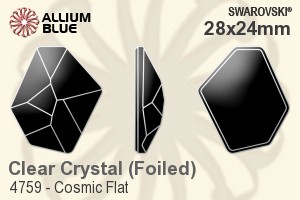 Swarovski Cosmic Flat Fancy Stone (4759) 28x24mm - Clear Crystal With Platinum Foiling