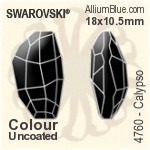 スワロフスキー Calypso ファンシーストーン (4760) 18x10.5mm - カラー（コーティングなし） 裏面にホイル無し