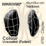スワロフスキー Calypso ファンシーストーン (4760) 22x12.5mm - カラー（コーティングなし） 裏面にホイル無し