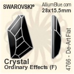 Swarovski De-Art Flat Fancy Stone (4766) 28x15.5mm - Clear Crystal With Platinum Foiling