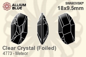 施華洛世奇 Meteor 花式石 (4773) 18x9.5mm - 透明白色 白金水銀底