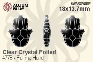 Swarovski Fatima Hand Fancy Stone (4778) 18x13.7mm - Clear Crystal With Platinum Foiling