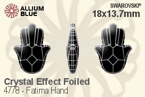 スワロフスキー Fatima Hand ファンシーストーン (4778) 18x13.7mm - クリスタル エフェクト 裏面プラチナフォイル