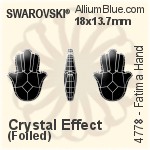 Swarovski Fatima Hand Fancy Stone (4778) 18x13.7mm - Color With Platinum Foiling