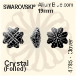 Swarovski Clover Fancy Stone (4785) 19mm - Clear Crystal With Platinum Foiling